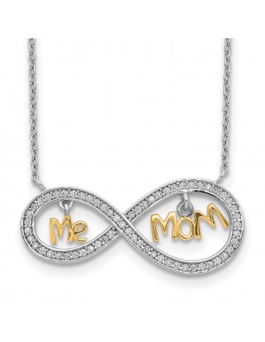 Sterling Silver Cubic Zirconia 18-inch Infinity Mom and Me Two-Tone Necklace à prix réduit toute l'année