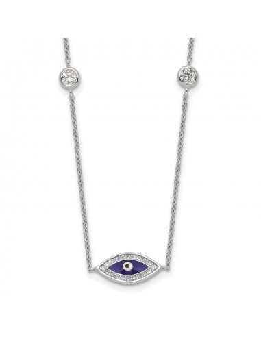 Sterling Silver Cubic Zirconia 36-inch Evil Eye Necklace de technologie