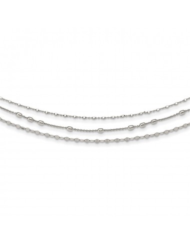 Sterling Silver 17.5-inch Multi-Layer Beaded Necklace livraison et retour toujours gratuits