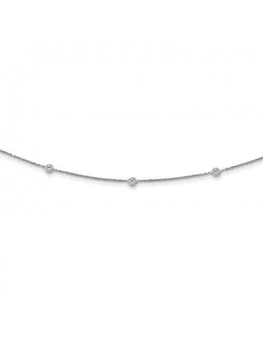 Sterling Silver Cubic Zirconia 15-inch Fashion Choker Necklace 2024