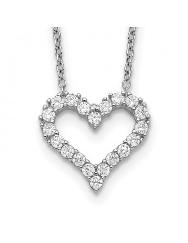 Sterling Silver Cubic Zirconia 18-inch Heart Necklace Venez découvrir notre 