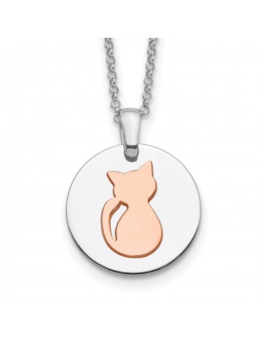 Two-Tone Sterling Silver 17.5-inch Cat Necklace les ligaments